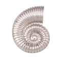 Pendentif nautile en argent et laiton avec incrustation de zircon sur fond blanc - Pendentif Escargot Bionique Argent