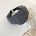 Close-up of wide gray ribbed headband featuring non-slip lining and premium fabric texture - Light Grey (Style 3)