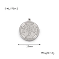 Silver stainless steel tree of life pendant with 25mm diameter and 10g weight - Style 3