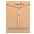 Close-up of rose gold mindfulness breathing whistle pendant on a Breathe gift card - HX05 (No Card) / Rose Gold