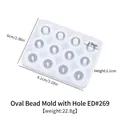 Ellipse Bead Mold With Hole ED#269