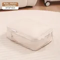 Beige medium travel packing cube with durable handle for suitcase organization - Beige Expandable Medium
