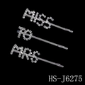 Juego de 3 horquillas plateadas con letras MISS TO MRS en diamantes de imitación - Plata-MISS/TO/MRS (Set de 3)