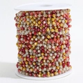 Faceted colorful bead chain on a spool for DIY jewelry making in mixed vibrant colors - 3.6mm (1m/Pack) / Gold Chain - Red Yellow