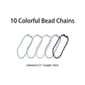Set of 10 colorful 10cm ball chain connectors for DIY resin photo frame pendants - Mixed Color Bead Chain