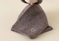 Brown knitted neck warmer for children with a small white heart embroidery detail - Scarf / Grey Coffee