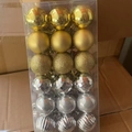 Christmas tree ball set with 36 pieces in gold and silver mix for festive decoration - 4cm 36Pcs / Gold and Silver