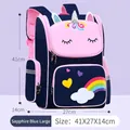 Unicorn school backpack for girls in royal blue, large size with 41x27x14cm dimensions - Large / Royal Blue
