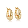 Eleganti orecchini a cerchio in argento S925 dorato con stelle e micro-intarsio di zirconi - Argento 925 / Oro 18K-A / Oro