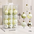 Pastel green and silver 4cm Christmas ball ornament set in a clear gift box packaging - Cream Green / 4cm 30Pcs