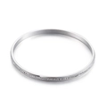 Minimalist silver stainless steel bracelet featuring sparkling white zircon pave crystals - Steel Color (KB70529-K)
