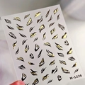 Nagelaufkleber Modell M-1226 mit Goldfolie und Tiermuster im minimalistischen Design - Schwarz Gold Tiger Muster (M1226-Flach+Goldfolie)