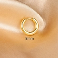 Minimalistische 8mm vergoldete Edelstahl Huggie Creolen auf Satin-Stoff - 1 STK / 8mm / Gold