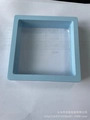 Light blue square 3D floating film jewelry display case for badges and rings - Light Blue / Round Base (1pc)