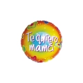 Rainbow gradient 18-inch Mother's Day foil balloon featuring Te quiero mamá design - 18 Inch Rainbow Gradient Round I Love You Mom (F0706)