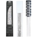 Silver easy clip-in glitter hair tinsel extensions with 12 smart clips and 60cm strands - 6 Pieces Set / Laser Silver (6-Piece Set)