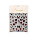 Adesivi per unghie retrò giapponesi con farfalle nere e rose rosse stile MS-321 - Farfalla Nera e Gemme (MS-321)