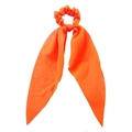 Scrunchie fiocco arancione fluo con nastri lunghi in morbido chiffon per coda di cavallo - Scrunchie con Nastro / Arancione