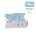 Blue disposable microfiber cleaning cloths in a 22x28cm pull-out dispenser box - 15 Pcs/Box (22*28cm) / Blue