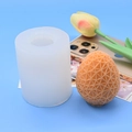 Detail of white silicone mold for DIY candles with textured geometric egg finish - Faceted Geometric Style (6)