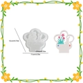 Easter bunny resin mold with floral relief and base showing 12x11cm dimensions - Flower Shape Insert 001