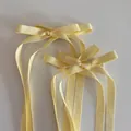 Lichtgele satijnen lint strik haarclips set voor ballet stijl dubbele paardenstaarten - Geel