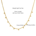 Gold plated stainless steel beaded chain necklace 40 plus 5cm adjustable length - Bell / Gold