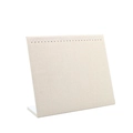 L-shaped beige linen jewelry display board with top hooks for necklaces and earrings - 24-Hook Necklace Stand / Beige