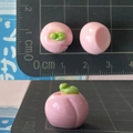 Mini hars perzik hanger voor haarspeldjes, 1,2 cm groot met realistisch roze ontwerp - 3D Mini Perzik