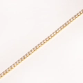Detail of single row claw-set colorful zircon stones on a gold-plated bracelet - White Zircon - Gold