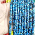 Macro detail of blue and white marble pattern cylindrical natural stone beads for DIY jewelry - Imperial Jasper 8