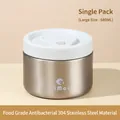 Single 680ml vacuum insulated 304 stainless steel lunch box with leak-proof white lid - 680ML / Large Dolphin Gray