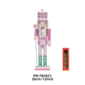Casse-noisette en bois rose de 30cm avec sceptre sucette et boîte cadeau décorative - TN3021-Rose Macaron