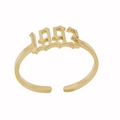 18K vergoldeter Edelstahlring mit ausgeschnittener Jahreszahl 1993 und offenem Design - 1993
