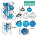 Blue and silver Christmas ball ornaments set with 45 pieces for holiday tree decoration - Blue & Silver (45 Pieces)