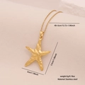 Goldene Seestern-Halskette aus Edelstahl mit 3,5cm Anhänger und 40+5cm Kettenlänge - Seestern