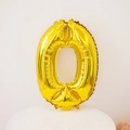 Shiny metallic gold number 0 foil balloon for birthday party and anniversary decoration - Number 0 / 16" / Gold