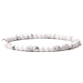 Detail of 4mm white howlite beaded bracelet with natural grey marble veining pattern - White Howlite