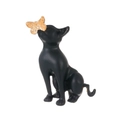 Spilla minimalista gatto nero con farfalla dorata sul naso per amanti degli animali - Gatto Nero Farfalla Dorata (C207-A)
