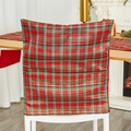 Christmas plaid chair cover with red and green tartan pattern for festive dining decor - 45*55cm / Style 03