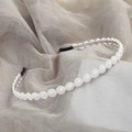 Eleganter Haarreif aus Goldmetall mit weißen Perlen in kleinen blütenförmigen Mustern - 15# Kleine Blume Perle Stirnband