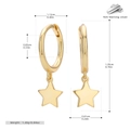 Guía de medidas detallada para pendientes de aro con estrella de plata 925 dorada - Plata 925 / Plata 925 chapada en oro amarillo