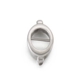 Polished silver stainless steel oval pendant link for DIY jewelry bracelets - Steel Color (KLJ4050-Z)