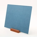 Blue rectangular jewelry display stand with notched top and wooden base stand - 29-Position Necklace Rack Blue