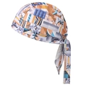 Breathable pirate headscarf with orange and blue geometric patterns for outdoor sports - One Size / Star