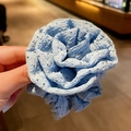 Chouchou double épaisseur en dentelle bleu clair avec broderie anglaise florale - 83# Forme de Fleur Bleu Clair Ajouré (HH3984)