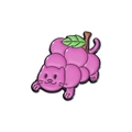 Broche mignonne en forme de chat rose et raisin en métal pour vêtements et sacs - Style Chat Raisin (QHXZ048)