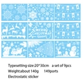 Set de pegatinas de Navidad azules con 149 motivos de copos de nieve y Papá Noel - Estilo Papá Noel con Banderines