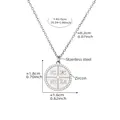 Religiöse Halskette aus Edelstahl in Silber mit Kreuz und funkelnder Zirkon-Umrandung - 16mm Durchmesser (P367) / Stahlfarben
