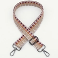 Ethnic style woven adjustable bag strap with orange and purple geometric patterns - No.286 Gunmetal Hook